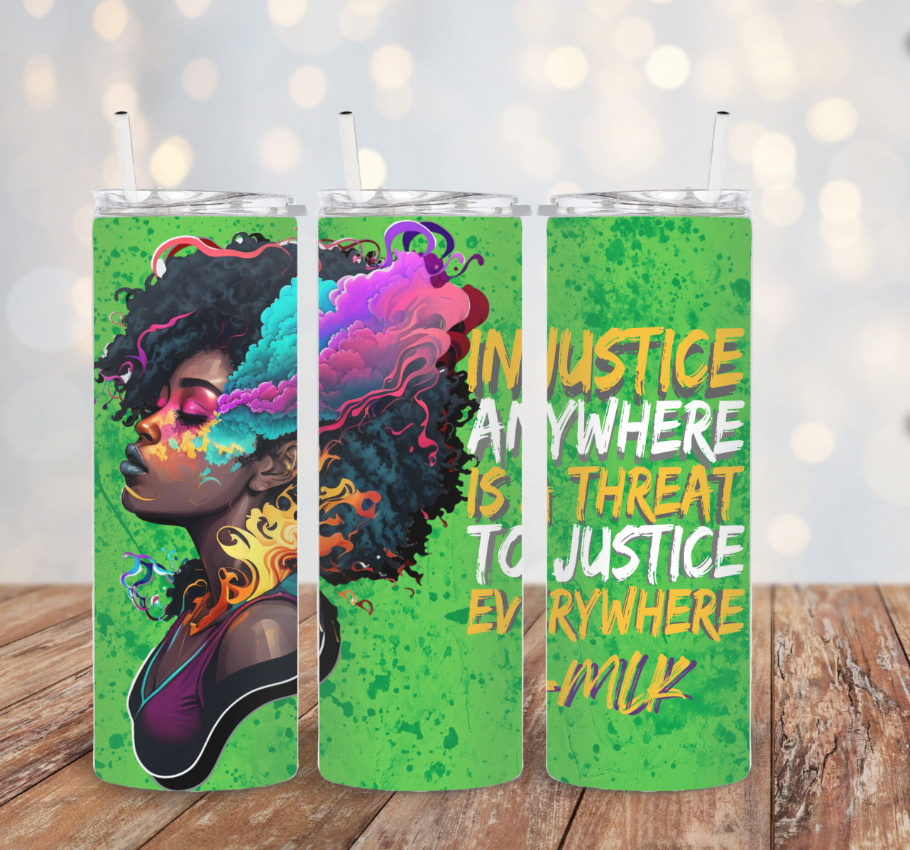 "20 oz metal Black History themed tumbler - a stainless steel tumbler featuring a design inspired by African American heritage, with a capacity of 20 oz.