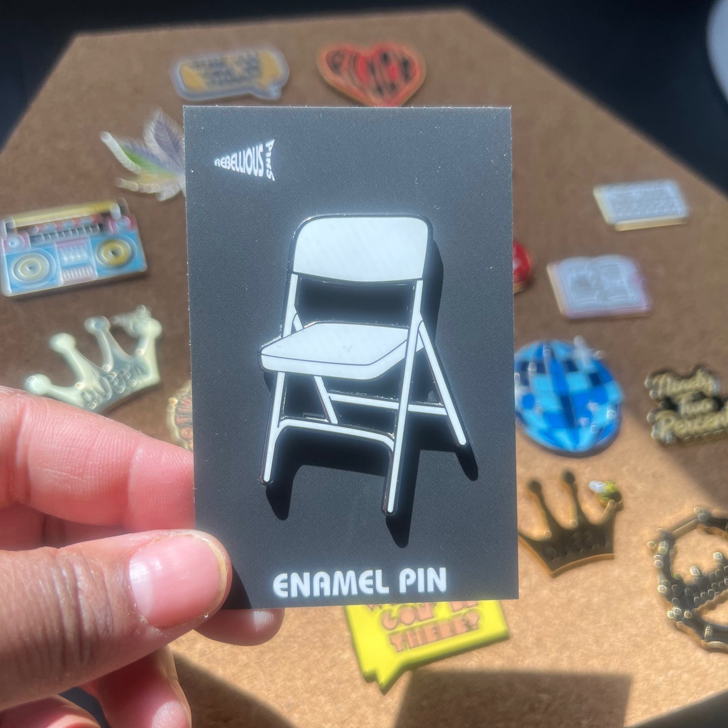 Folding Chair Enamel Pin